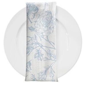 ARTISTRY BLOOM TABLE NAPKIN IN LT BLUE - Urquid linen set of 50